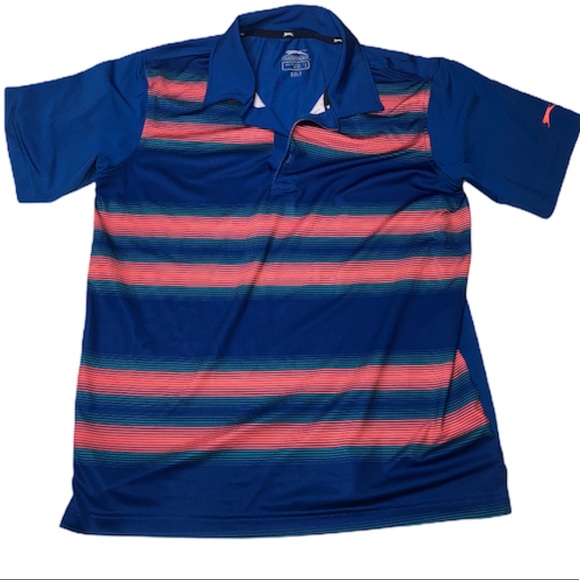Slazenger Other - Slazenger golf shirt boys size large blue stripes